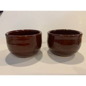 Set of 2 - Oven Ware Bowls - Brown - 2.5” - Soup Cup